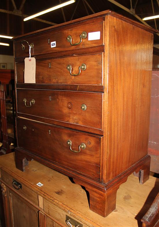 Small George III and later mahogany chest of drawers